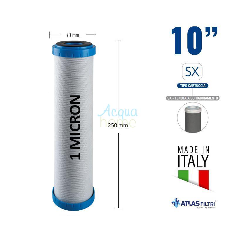 CB AF CYST 10" SX 1 MCR - CARTUCCIA BLOCCO DI CARBONE ATTIVO CATALITICO - ELIMINA LE CISTI DI PROTOZOI || ATLAS FILTRI 