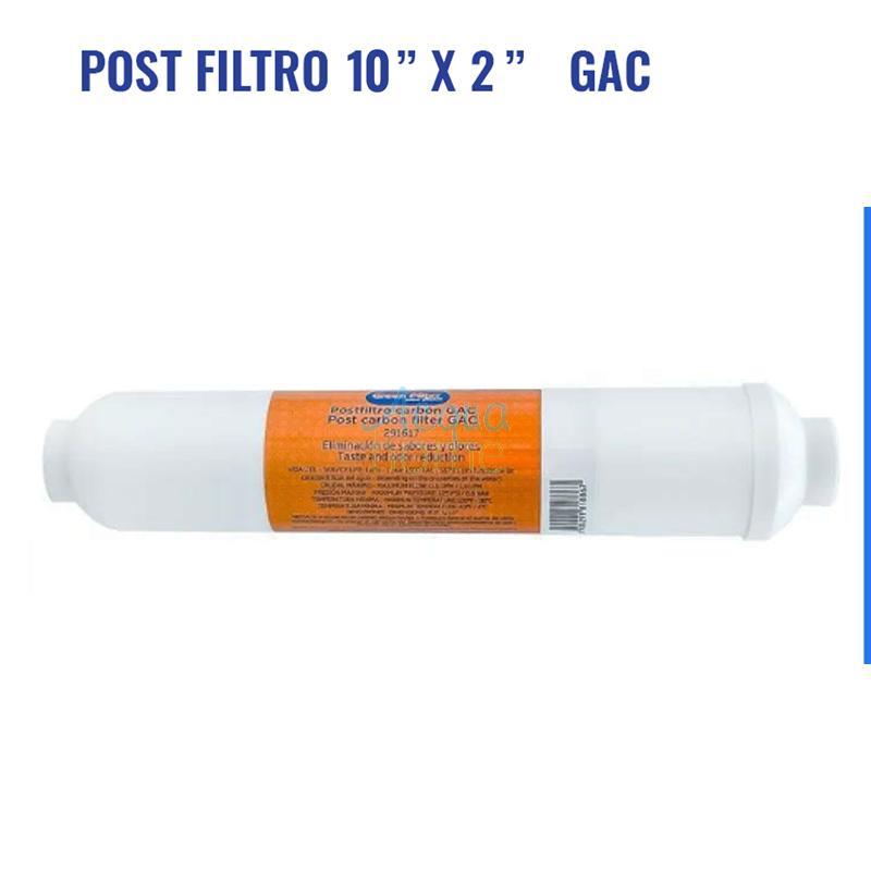 POST FILTER IN LINE GAC 2" X 10" - ATT. 1/4" F (MADE IN EU) GRANULAR ACTIVATED CARBON