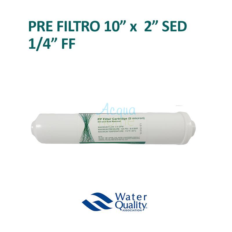INLINE PRE FILTER SED 2" X 10" - ATT. 1/4" F (MADE IN EU) SEDIMENTS