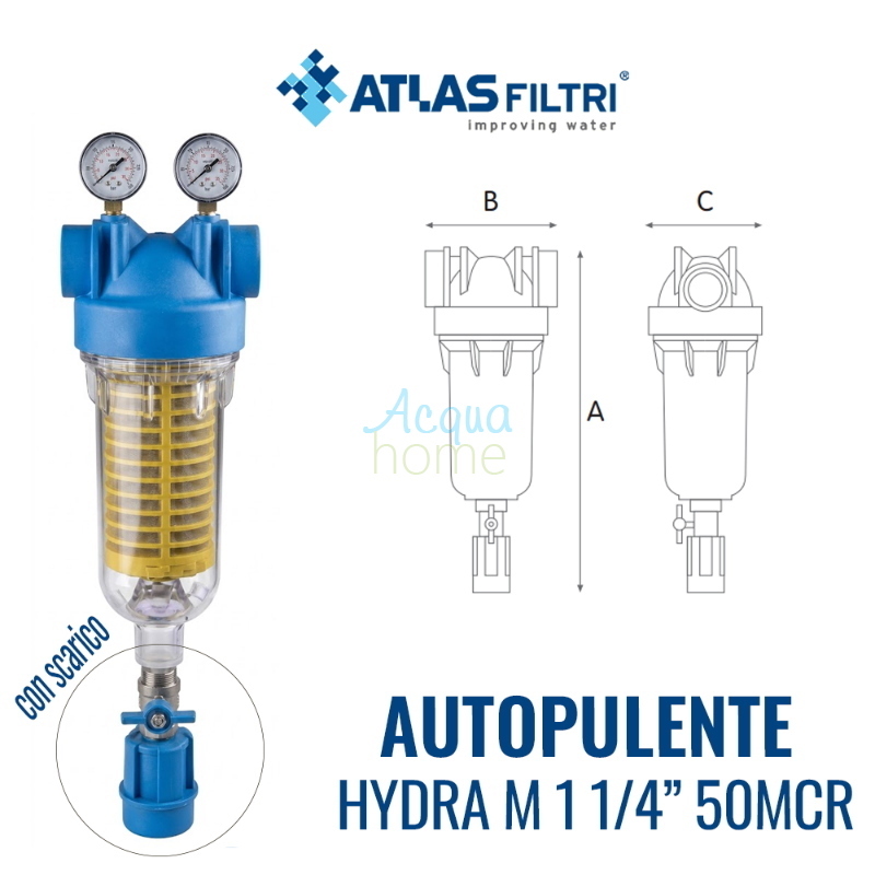 HYDRA FILTER 3/4" - RLH - 90 MCR MANUAL SELF-CLEANING - ATLAS FILTRI