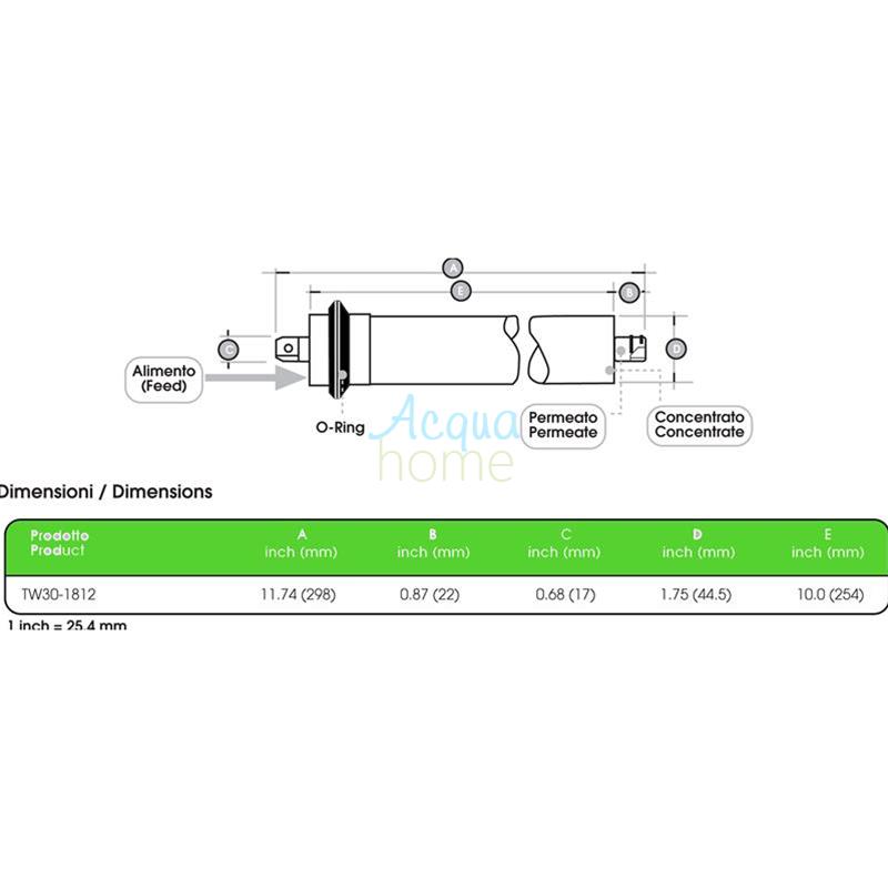 FILMTEC TW30 MEMBRANE 1812-75 REVERSE OSMOSIS 75GPD