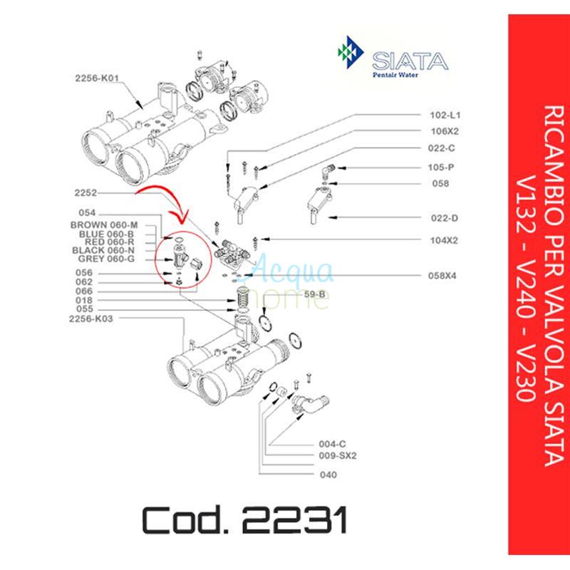 KIT EIETTORE G - GRIGIO PER VALVOLA SIATA V132 - V240 - V230