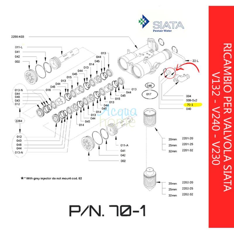 RUBBER FLOW CONTROL 1 FOR VALVE V132 - V240 - V230 - SIATA