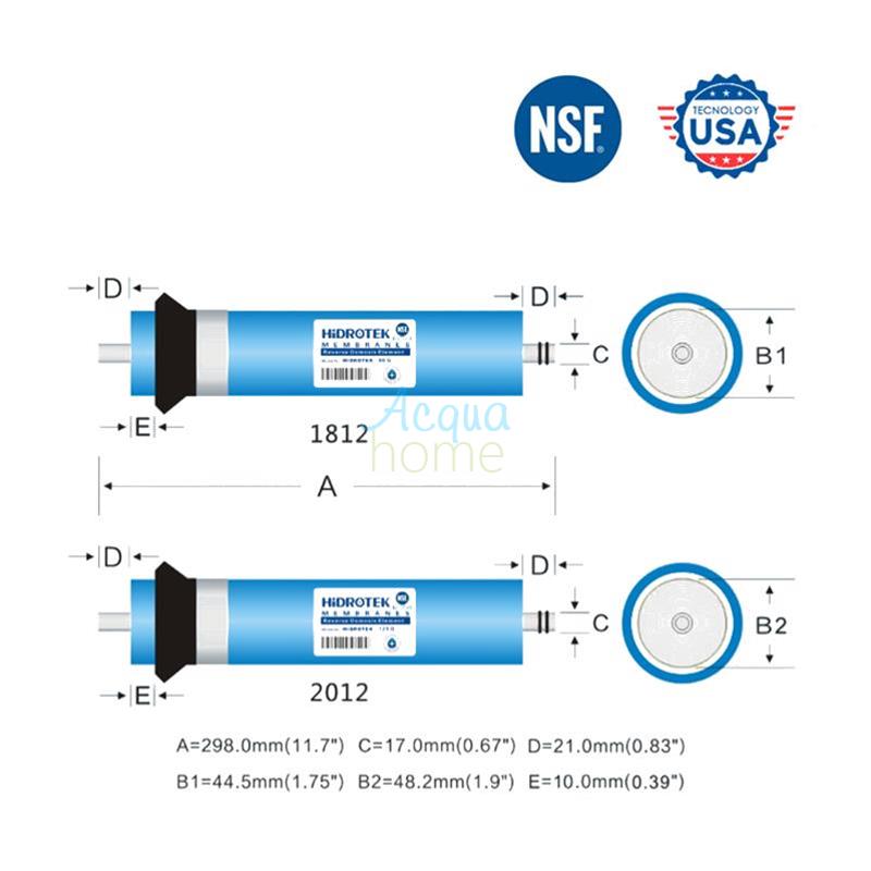 HIDROTEK NF 2012 NANOFILTRATION MEMBRANE - 150GPD N.A.