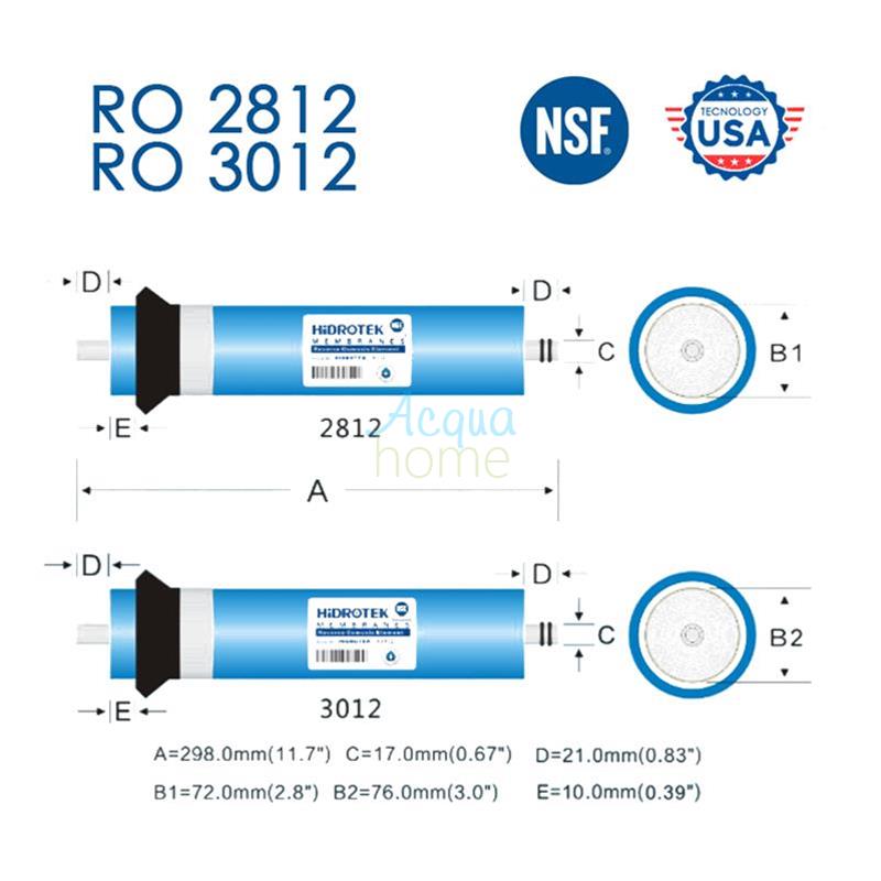 HIDROTEK NF 3012 NANOFILTRATION MEMBRANE - 500GPD N.A.