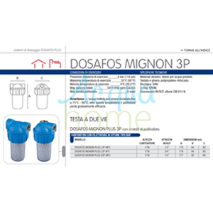 DOSAFOS MIGNON PLUS L 3P MFO - POLYPHOSPHATE DISPENSER ANTI-LIMESCALE FILTER ATLAS FILTRI