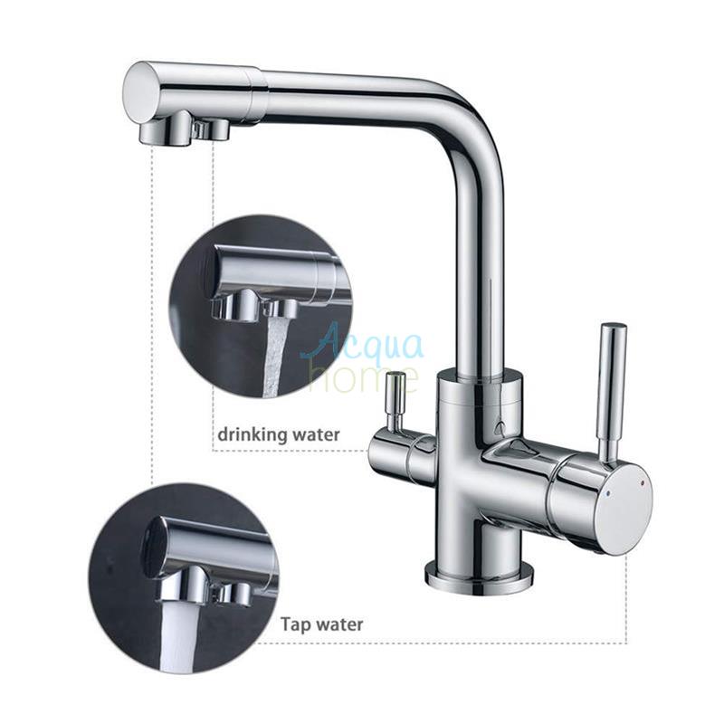 ELEGANT 90° CHROME 3-WAY MONOBLOCK MIXER TAP