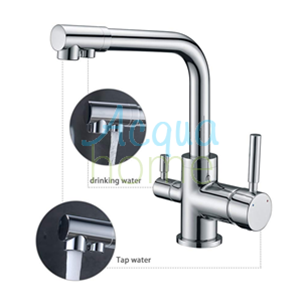 ELEGANT 90° CHROME 3-WAY MONOBLOCK MIXER TAP