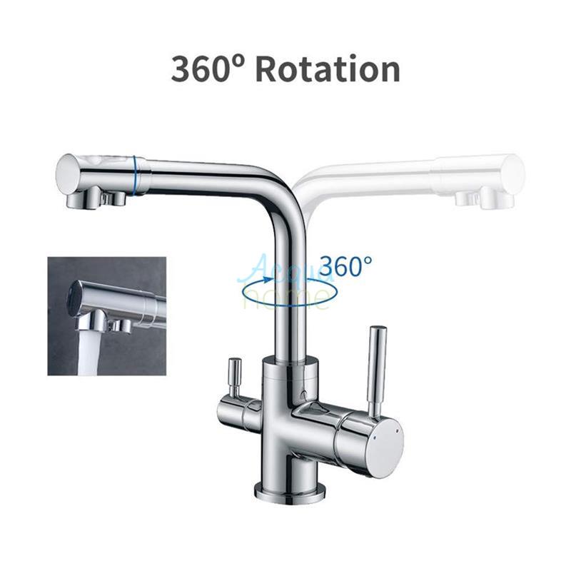 ELEGANT 90° CHROME 3-WAY MONOBLOCK MIXER TAP