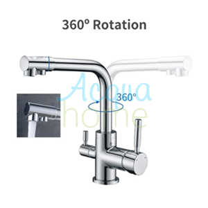 ELEGANT 90° CHROME 3-WAY MONOBLOCK MIXER TAP