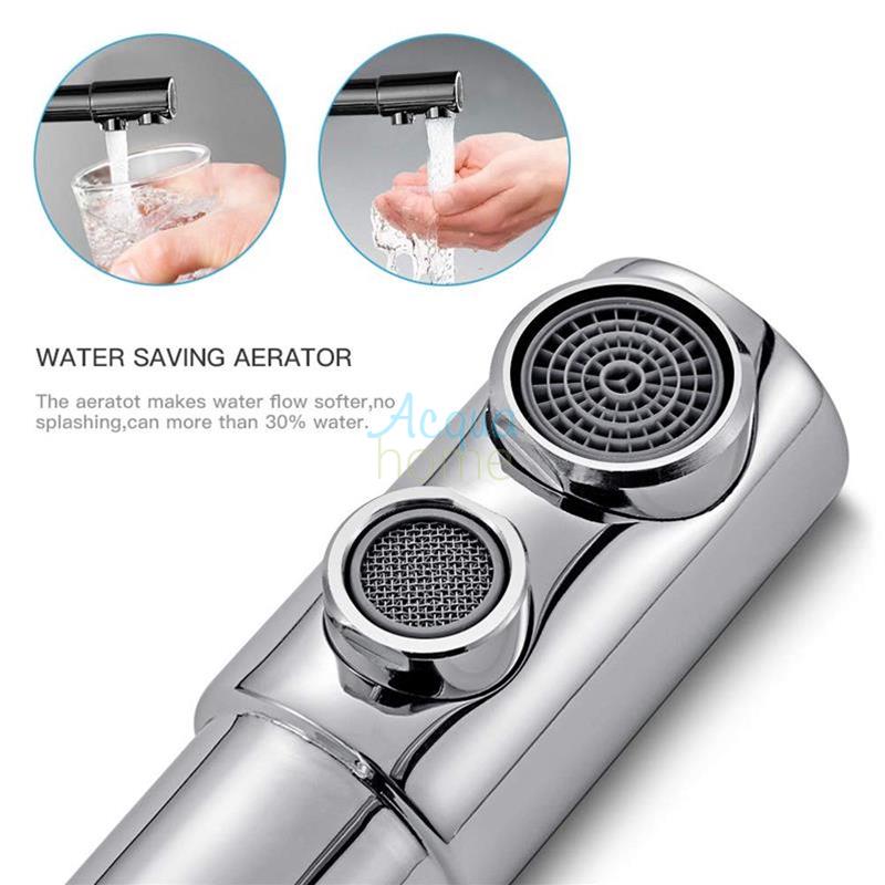 ELEGANT 90° CHROME 3-WAY MONOBLOCK MIXER TAP