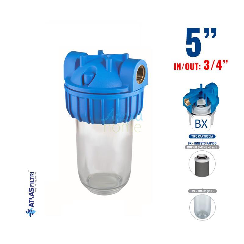MEDIUM PLUS 3P AFO BX TS - 5" CLEAR FILTER CONTAINER WITH 3/4" CONNECTOR | ATLAS FILTRI