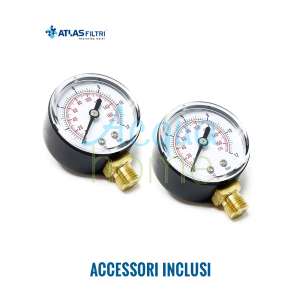 JUNIOR PLUS M 3P AFO SX AB - 7" MATT CONTAINER FILTER WITH 3/4" CONNECTION PRESSURE GAUGES | ATLAS FILTERS