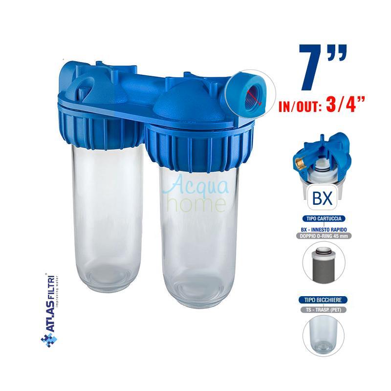 JUNIOR DUPLEX PLUS 3P AFP BX TS - 7" TRANSPARENT CONTAINER FILTER WITH 3/4" PLASTIC CONNECTION | ATLAS FILTERS