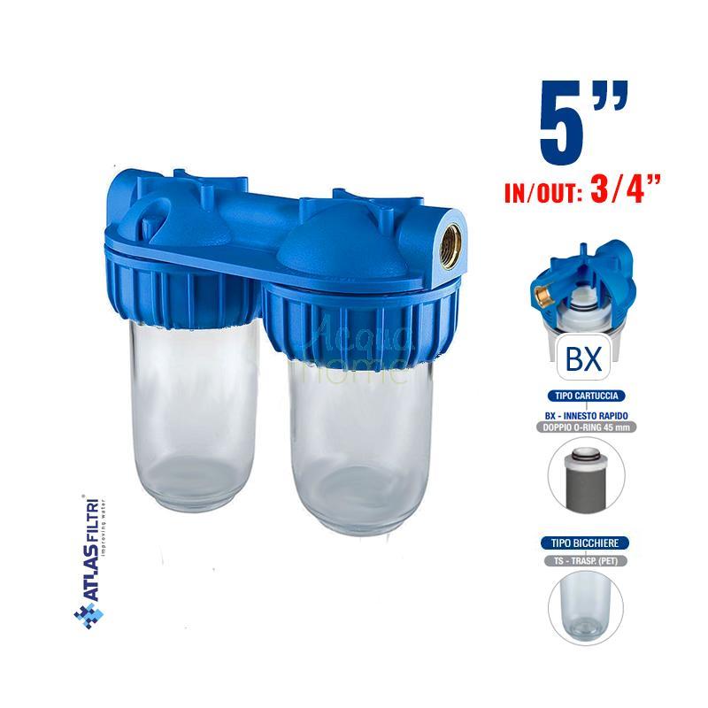 MEDIUM DUPLEX PLUS 3P AFO BX TS - 5" TRANSPARENT FILTER CONTAINER WITH 3/4" CONNECTOR | ATLAS FILTRI