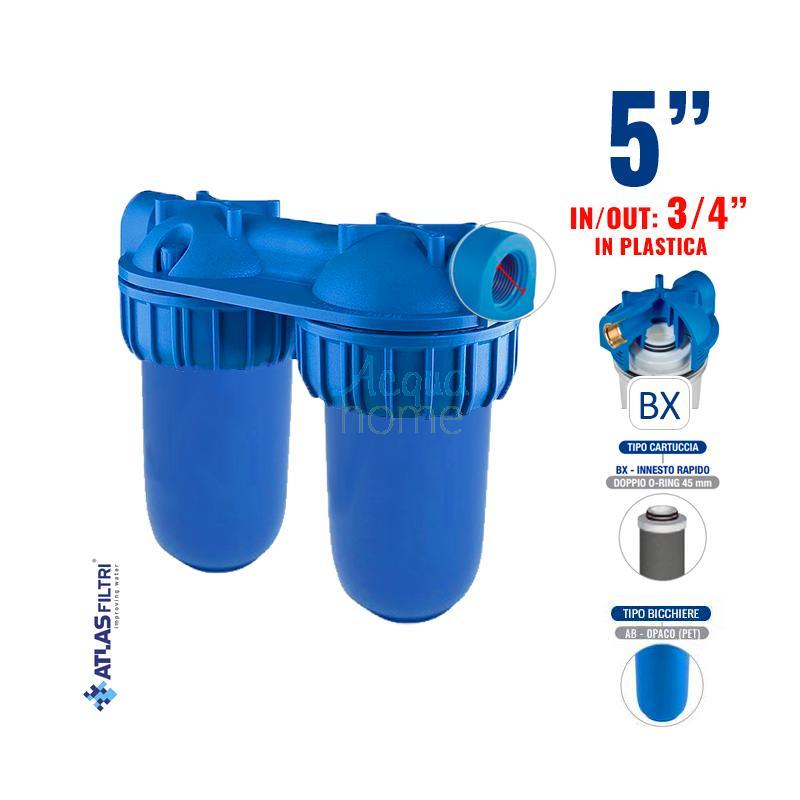 MEDIUM DUPLEX PLUS 3P AFP SX AB - 5" MATT CONTAINER FILTER WITH 3/4" PLASTIC CONNECTOR | ATLAS FILTRI