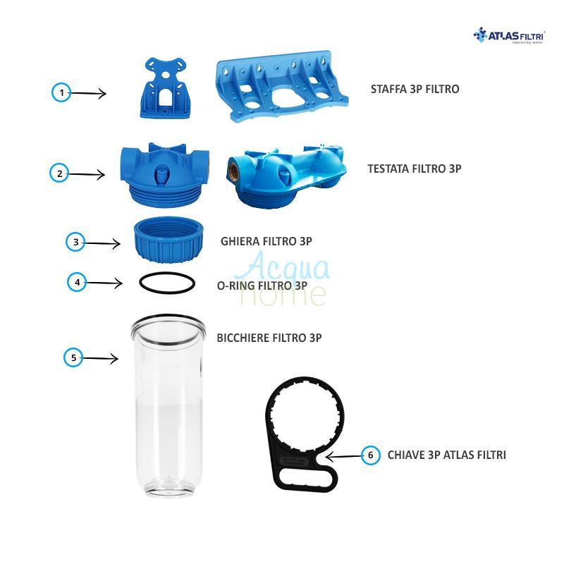JUNIOR DUPLEX PLUS 3P AFO BX TS - 7" TRANSPARENT CONTAINER FILTER ATTACHMENT 3/4" | ATLAS FILTERS