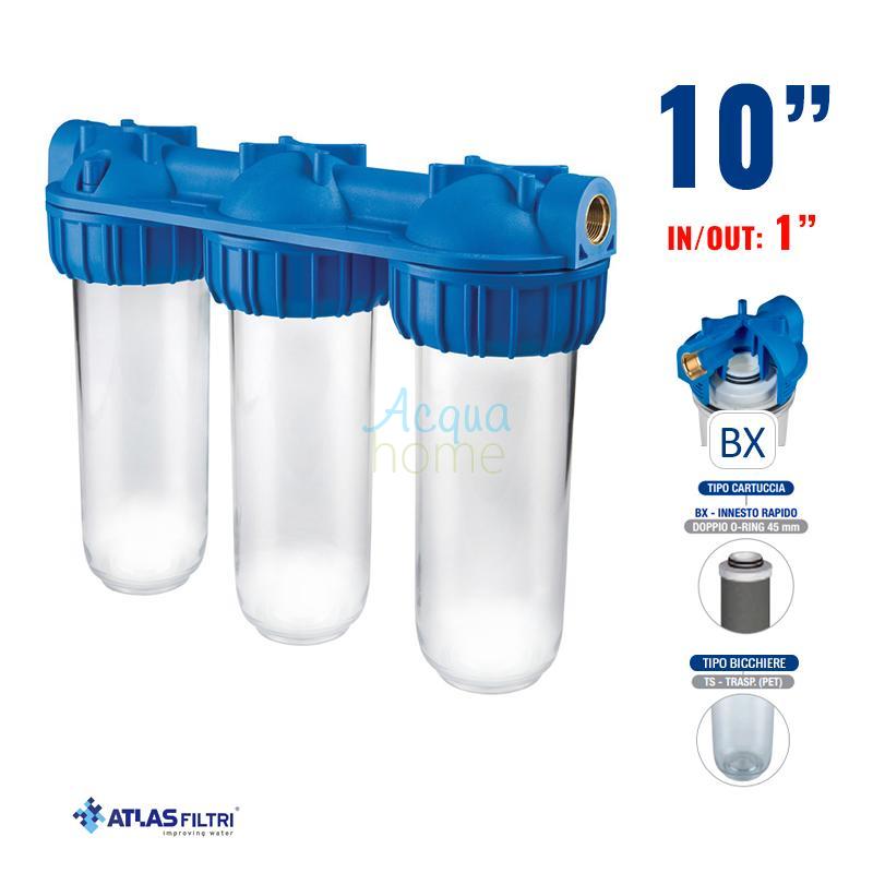 SENIOR TRIPLEX PLUS 3P BFO BX TS - 10" TRANSPARENT CONTAINER FILTER ATT. 1" | ATLAS FILTERS