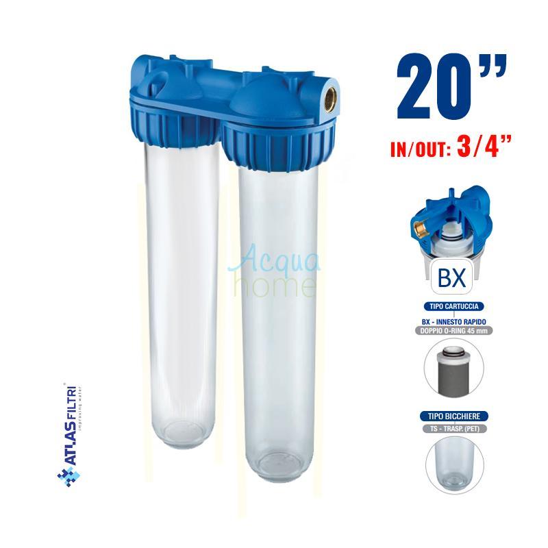 MASTER DUPLEX PLUS 3P AFO BX TS - 20" CLEAR FILTER CONTAINER WITH 3/4" CONNECTOR | ATLAS FILTRI