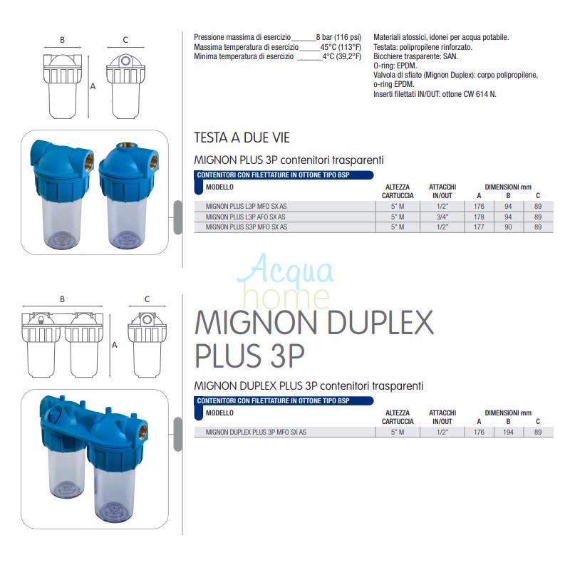 ATLAS Container Filter Mignon Plus S 3P Mfo Li As Acqua 1/2 " Team 