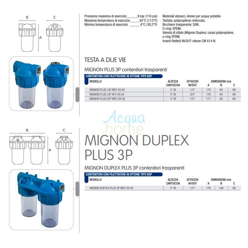 MIGNON PLUS L 3P MFO SX AB - MATT MIGNON CONTAINER FILTER ATT. 1/2" | ATLAS FILTERS