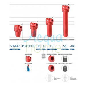 SENIOR PLUS HOT 3P AFP SX AB - 10" MATT FILTER CONTAINER WITH 3/4" PLASTIC CONNECTOR | ATLAS FILTRI
