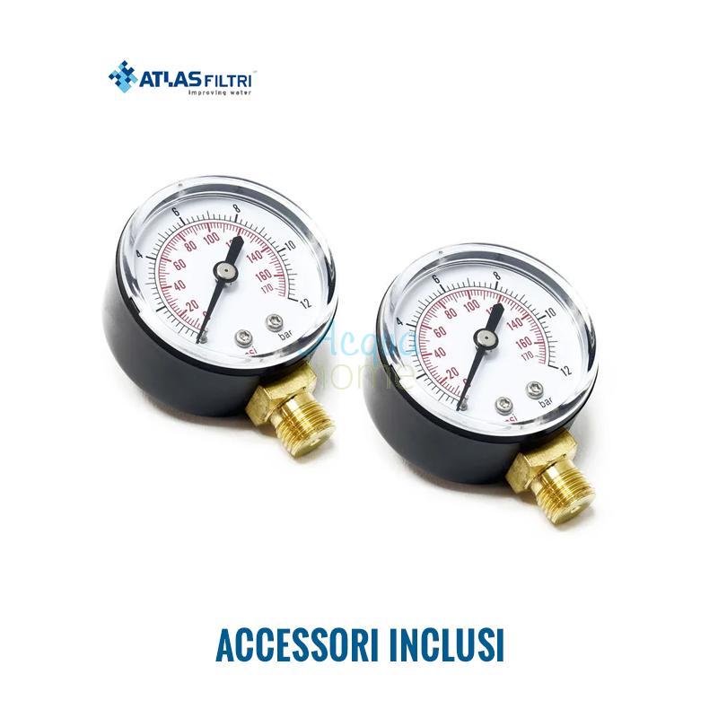 SENIOR PLUS M 3P AFO SX TS - 10" TRANSPARENT FILTER CONTAINER WITH 3/4" CONNECTOR PRESSURE GAUGES | ATLAS FILTRI