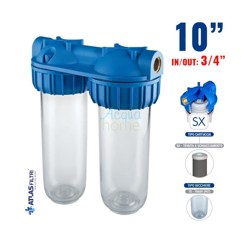 SENIOR DUPLEX PLUS 3P AFO SX TS - 10" TRANSPARENT FILTER CONTAINER WITH 3/4" CONNECTOR | ATLAS FILTRI