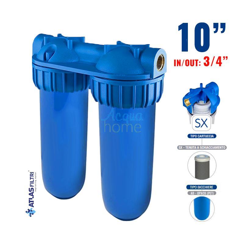 SENIOR DUPLEX PLUS 3P AFO SX AB - 10" MATT FILTER CONTAINER WITH 3/4" ATTACHMENT | ATLAS FILTRI
