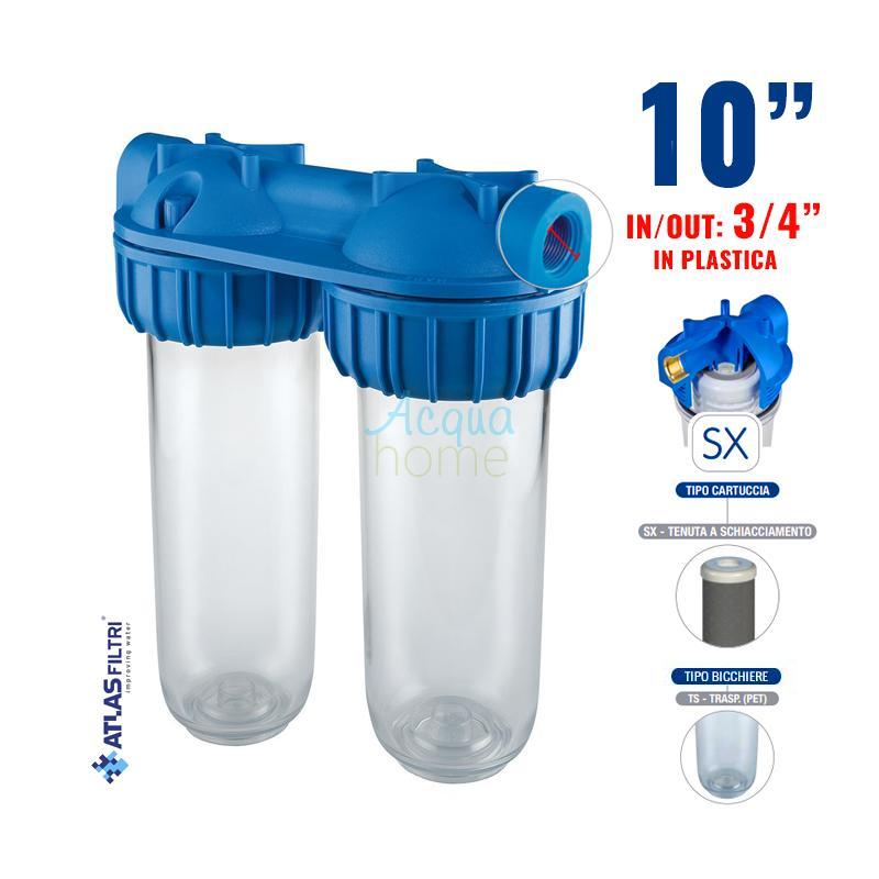 SENIOR DUPLEX PLUS 3P AFP SX TS - 10" TRANSPARENT CONTAINER FILTER WITH 3/4" PLASTIC CONNECTION | ATLAS FILTERS