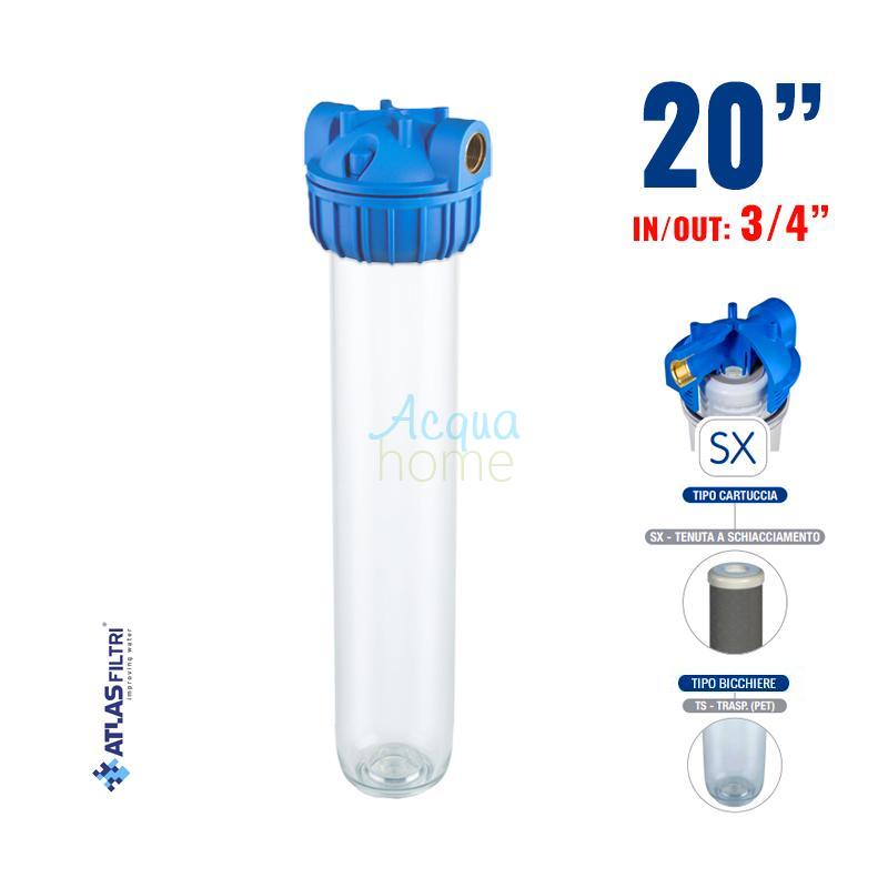 MASTER PLUS 3P AFO SX TS - 20" CLEAR FILTER CONTAINER WITH 3/4" CONNECTOR | ATLAS FILTRI