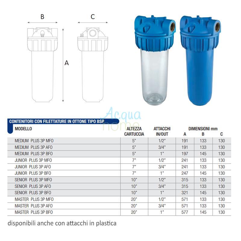 MASTER PLUS 3P BFO SX TS - 20" TRANSPARENT CONTAINER FILTER ATT. 1" | ATLAS FILTERS