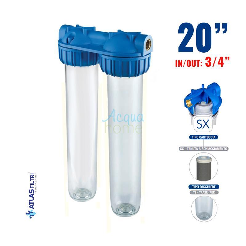 MASTER DUPLEX PLUS 3P AFO SX TS - 20" TRANSPARENT CONTAINER FILTER WITH 3/4" CONNECTION | ATLAS FILTERS