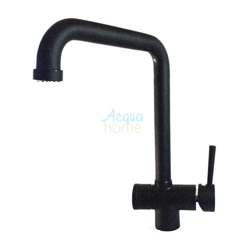 3-WAY MONOBLOCK MIXER TAP WITH HIGH SPOUT - BLACK GRANITE