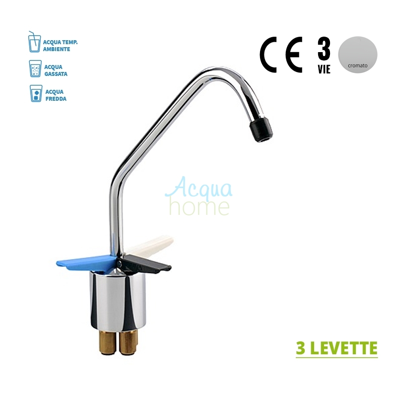 NEW MODEL 3-WAY CHROME-PLATED THREE-LEVER LONG REACH TAP WITH QUICK CONNECTION