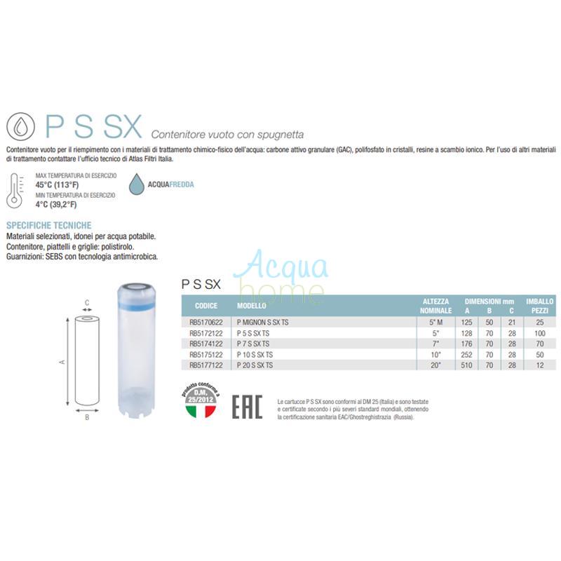 P MIGNON SX TS - EMPTY CARTRIDGE CONTAINER | ATLAS FILTRI