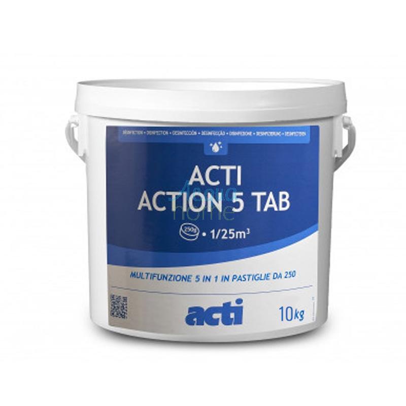 PASTIGLIE MULTIAZIONE 250GR PER PISCINA 5 IN 1 DA 10KG - ACTI