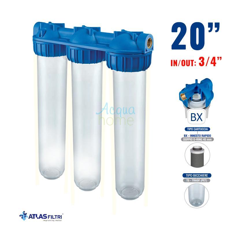 MASTER TRIPLEX PLUS 3P AFO BX TS - FILTER CONTAINER 20" TRANSPARENT ATTACHMENT 3/4" (ATLAS FILTRI)