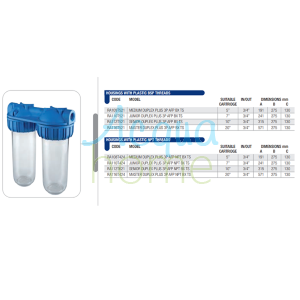 JUNIOR DUPLEX PLUS 3P AFP BX TS - 7" TRANSPARENT CONTAINER FILTER WITH 3/4" PLASTIC CONNECTION | ATLAS FILTERS