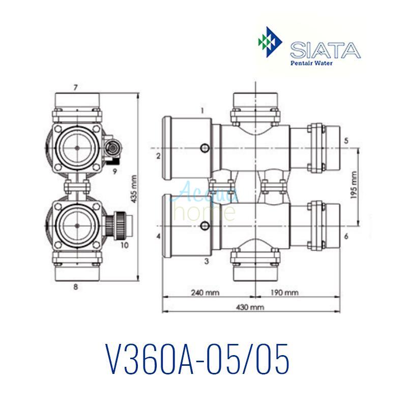 VALVOLA SIATA V360A EIETTORE BIANCO - PER BOMBOLA  18" / 21" - PENTAIR