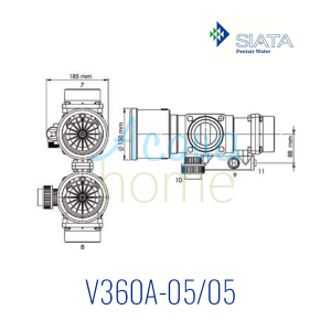 VALVOLA SIATA V360A EIETTORE BIANCO - PER BOMBOLA  18" / 21" - PENTAIR