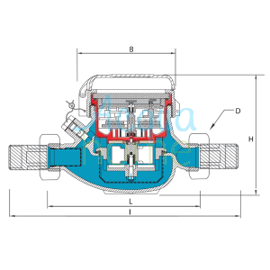 CONTATORE LANCIA IMPULSI ANDROMEDA DN40 1 1/2" 1IMP = 10L - GETTO MULTIPLO