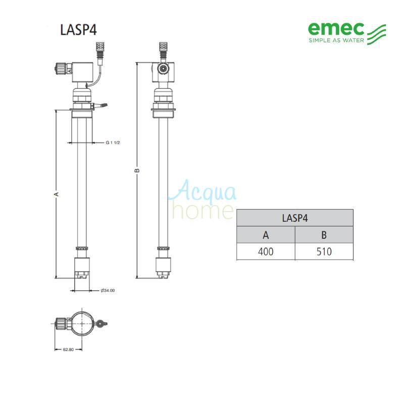 LASP4 SUCTION LANCE 40 CM ATT. 4X6 FOR PUMPS UP TO 10 L/H - EMEC