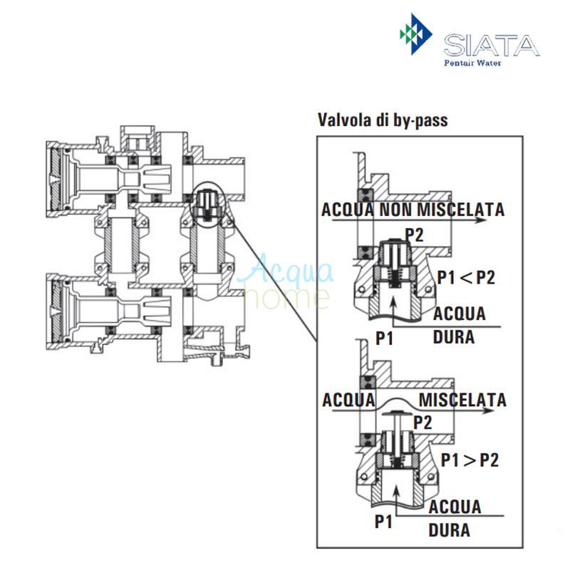 VALVOLA SIATA V250A-BP CON BY PASS EIETTORE NERO (DA 250L A 500L DI RESINA) PER ADDOLCIMENTO - PENTAIR (FINO AD ESAURIMENTO SCORTE)