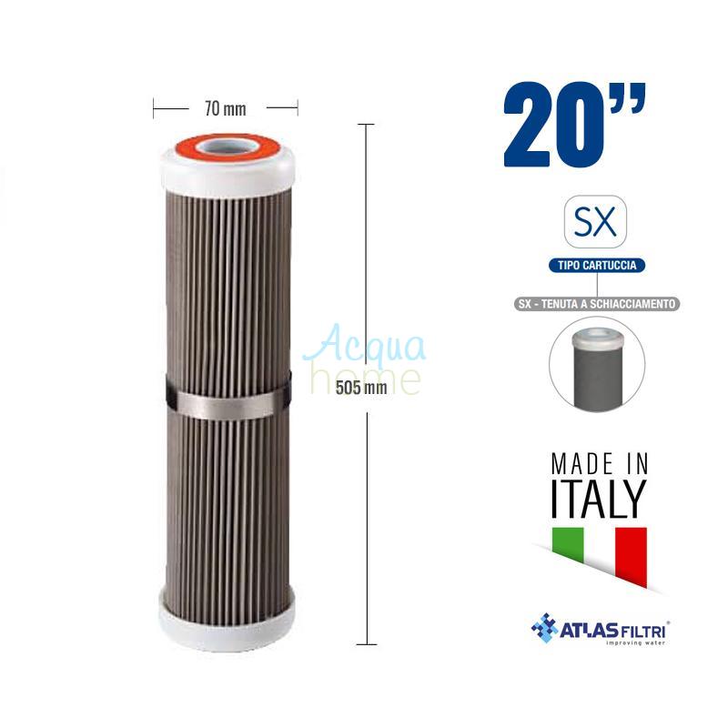SA 20" A SX 50 MCR - WASHABLE PLEATED NET CARTRIDGE IN AISI 316 STAINLESS STEEL | ATLAS FILTRI