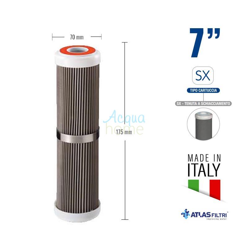 SA 7" A SX 50 MCR - WASHABLE PLEATED NET CARTRIDGE IN AISI 316 STAINLESS STEEL | ATLAS FILTRI