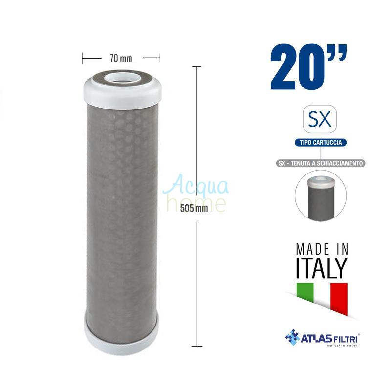 RA 20 A SX 70 MCR - WASHABLE TUBULAR NET CARTRIDGE IN AISI 316 STAINLESS STEEL - ATLAS FILTRI