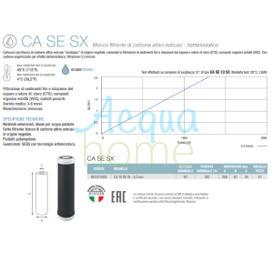 CA 10" SE SX 0.3 MCR - BACTERIOSTATIC ACTIVATED CARBON BLOCK - MINISTRY OF HEALTH APPROVED | ATLAS FILTRI