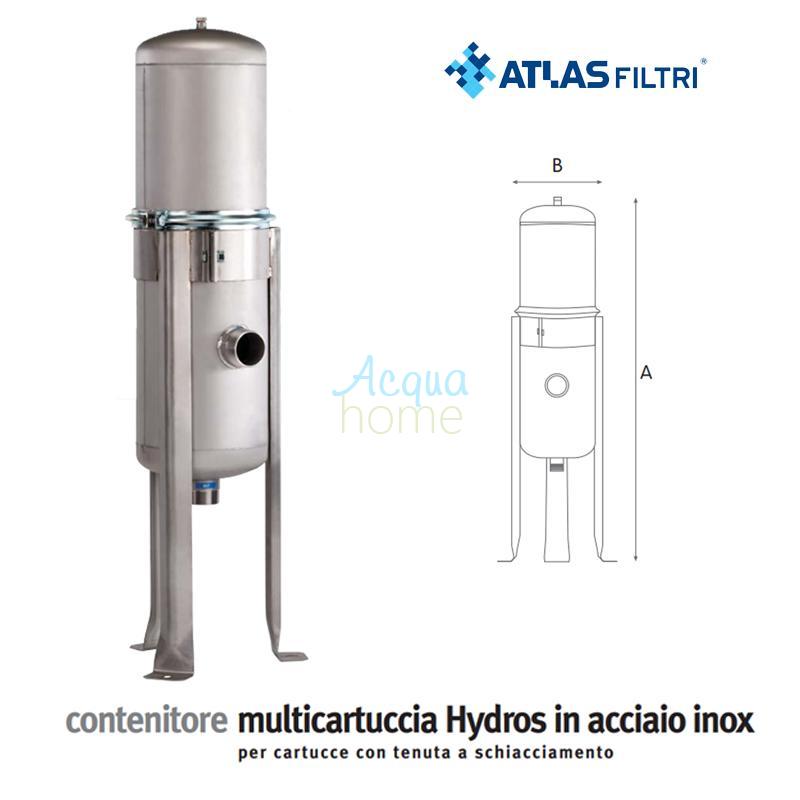 HYDROS 54 A - 40" MULTI-CARTRIDGE CONTAINER IN AISI 316 STAINLESS STEEL | ATLAS FILTRI
