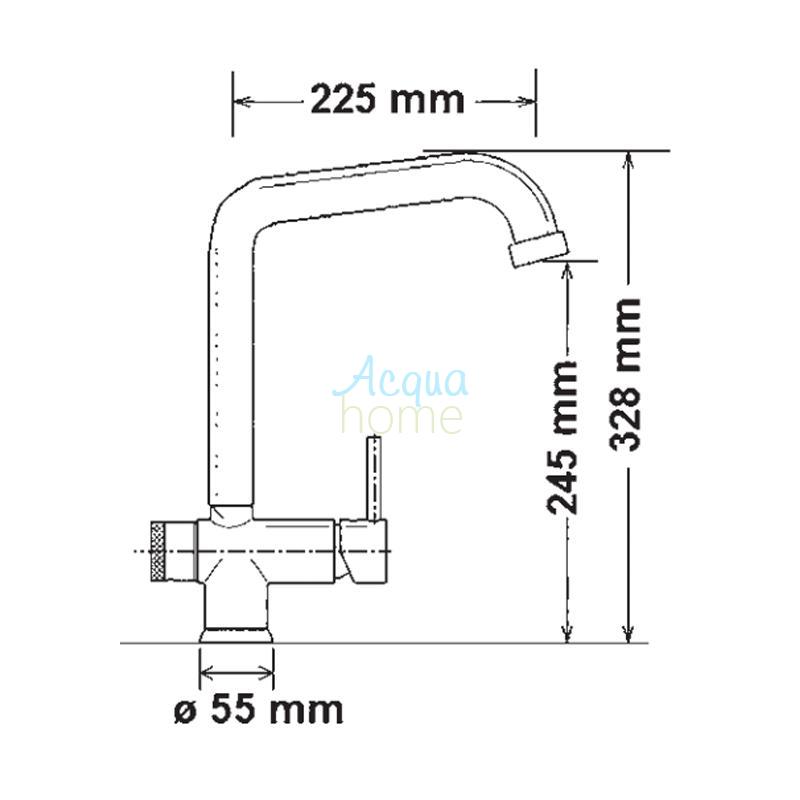 3-WAY MONOBLOCK MIXER TAP WITH HIGH SPOUT - MATT BLACK